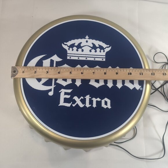 Corona Extra Beer Bottle Cap Wall Light Fiber Optic Gold Blue Vintage 2004 Bar - Picture 15 of 16